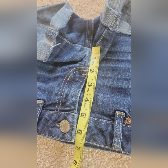 American Eagle stretch short short blue jean shorts women's size 2 Preowned - Picture 6 of 8